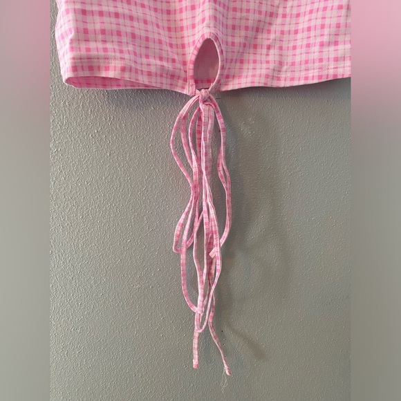 NWT Forever 21 pink/white crop top L - Picture 5 of 5